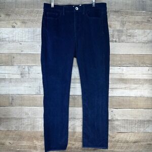 Vineyard Vines Womens Navy Corduroy Pants Raw Hem Straight Leg Size 29